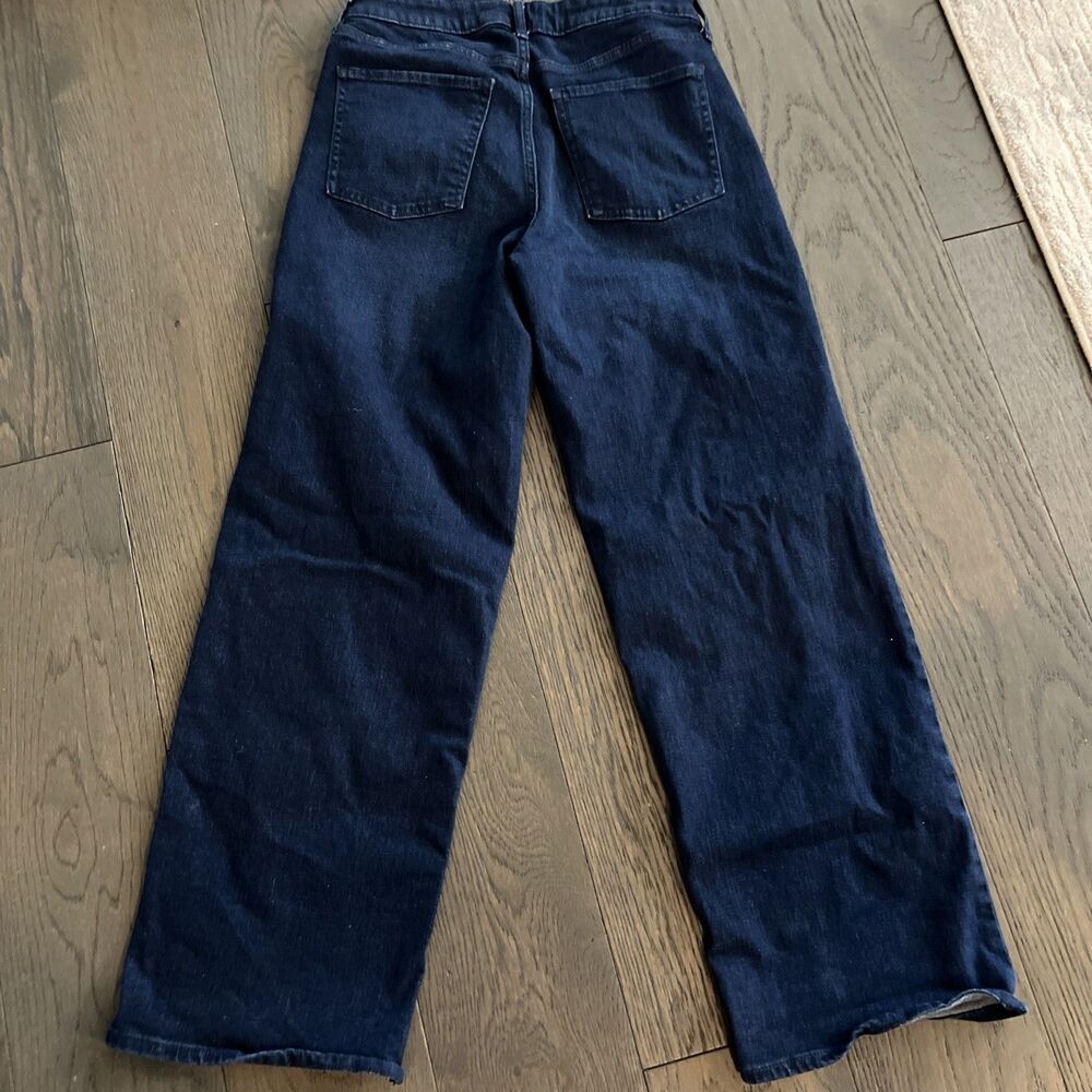 Old Navy Womens High Waisted Wow Wide Leg Denim Jeans Darkwash Denim 8 - Picture 4 of 5